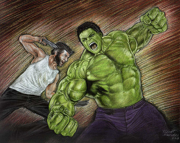 Hulk vs Wolverine by Robert Blancas