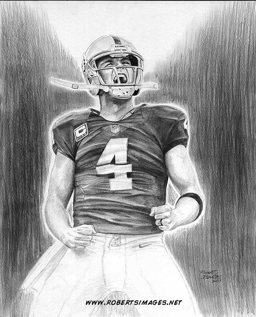 Looking Up, Derek Carr by Robert Blancas
